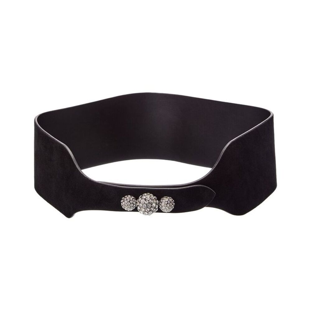 Isabel Marant Suede & Leather Belt, Black